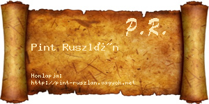 Pint Ruszlán névjegykártya